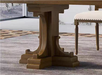 Table de salle à manger rectangulaire de style rétro européen, design écologique de luxe, pour six personnes, idéale pour hôtels et conférences, style campagne américaine.