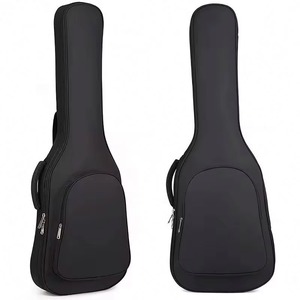 Échantillon gratuit, vente en gros, sac de guitare électrique Oxford imperméable sur mesure, rembourré 15 mm, noir, pour guitare basse - Product Image 1