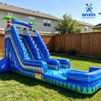 Toboggan aquatique gonflable géant en forme de palmier pour jardin, avec piscine à jets d'eau, idéal pour les fêtes à domicile, les parcs d'attractions et l'été