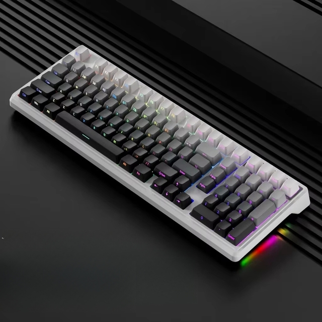 YG102 Wireless Bluetooth/USB Wired Gaming Mechanical Keyboard, Compact 102 Keys RGB LED Backlit for Mac Windows