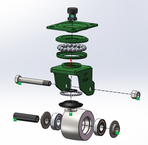 Roues de chariot de transport à faible gravité YTOP en nylon (<span class=keywords><strong>MC</strong></span>) + acier au manganèse, 2 pouces, moyenne capacité de charge, robustes, capacité de charge de 300 kg - Product Image 6