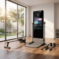 Miroir de fitness intelligent IMBODY POWER Q Smart Gym, écran 23,8 pouces, sur pied, en acier carbone et ABS, équipement d'entraînement musculaire à domicile unisexe