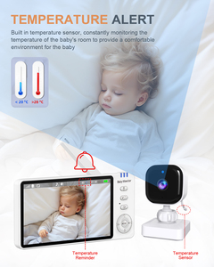 <span class=keywords><strong>Babyphone</strong></span> <span class=keywords><strong>longue</strong></span> <span class=keywords><strong>portée</strong></span> 720P 5 pouces avec vision nocturne, audio bidirectionnel, 2,4 GHz, suivi humain et détection de pleurs de bébé sur le cloud - Product Image 5