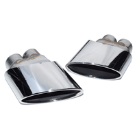 Tuyau d'échappement en acier inoxydable argenté Double embout de silencieux intérieur Buse Coupé RS3 RS4 RS5 RS6 RS7 S3 S4 S5 S6 S7 Accessoires de voiture