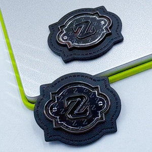 Özel çevre dostu deri yamalar 3D kabartmalı düz kesim lazer kesim kenar dijital baskı çok desen çok şekil rulo logosu - Product Image 1