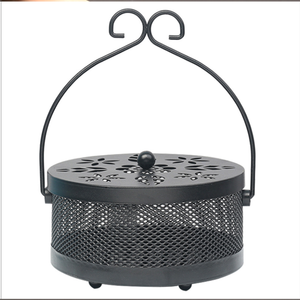 Hot Sale New Design Vintage Incense Holder for Household Fireproof Burner Metal Frame Mosquito Coil Rack with Handgrip