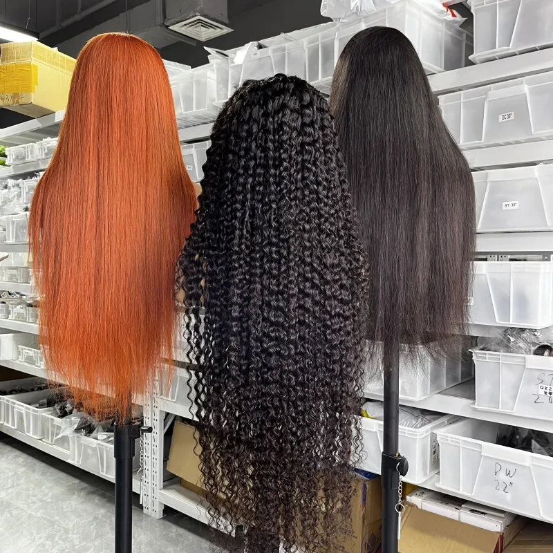Goodluck Brazilian Bundles Blonde Lace Wig 36 Inches Inch Straight 38 42 Virgin 35Inch Braiding 360 Closure Human Hair wigs