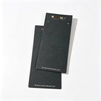 Carte de présentation de bijoux noire haut de gamme, élégante, pratique et recyclable, avec impression estampée argentée pour colliers
