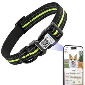 Etiqueta de identidad de Mascota de lujo ligera personalizable, código QR antipérdida, etiqueta de identificación de perro y gato, patrón de Animal sólido, <span class=keywords><strong>Collar</strong></span> de hebilla duradero - Product Image 1