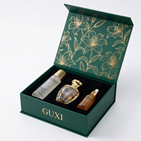 Boîte cadeau magnétique noire personnalisée avec logo sur mesure, en papier rigide, fermeture magnétique, emballage portable et écologique pour bijoux et parfums