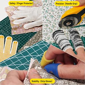 Kit <span class=keywords><strong>de</strong></span> Quilting Professionnel, Ensemble <span class=keywords><strong>de</strong></span> Patchwork avec Protège-Doigts <span class=keywords><strong>de</strong></span> Sécurité et <span class=keywords><strong>Gants</strong></span> Antidérapants, Fournitures <span class=keywords><strong>de</strong></span> Couture Essentielles pour Ateliers Étudiants - Product Image 6