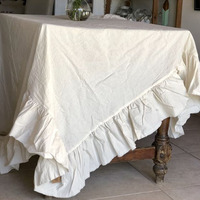 Nappes rectangulaires de style européen en lin 100% tissé, écologiques, très résistantes, 60x102" et 60x126", pour banquets