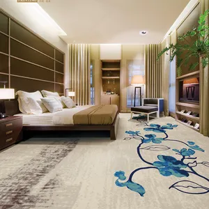 바닥 호텔 카펫 부드럽고 편안한 잔디 인쇄 레스토랑 루프 벽에 더미 벽 PP 카펫 바닥