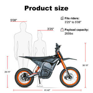 Motocicleta Todoterreno para Adultos de Larga Duración, 48v Mini Cem-aeb44 - Product Image 3