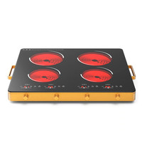 Kompor Induksi Portabel Tenaga Surya & Baterai 3.5kW Double Head untuk Penggunaan Komersial, RV & Rumah Tangga dengan Permukaan Keramik OEM Besar