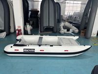 Bateau pneumatique semi-rigide (RIB) en aluminium à double coque de 380 cm, en PVC Mehler, capacité 6 personnes, avec plateforme de pêche à l'avant, pour loisirs, provenance Chine, faible MOQ