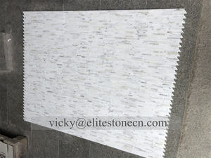 ストリップパターンCarrara Calacattaゴールドバックスプラッシュ大理石モザイクタイル - Product Image 2