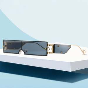 Gafas de Sol Cuadradas Sin Montura con Lentes de Una Pieza y Remaches Estilo Escudo para Hombre y Mujer, Novedad de Moda 2020, Protección UV400 - Product Image 2