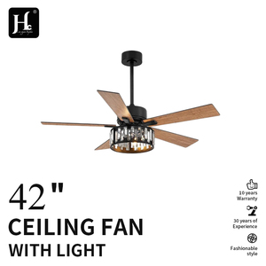 Chandelier fan modern design crystal 42-inch 5-blade luxury ceiling fan with <b>lamp</b> and remote control - Product Image 2