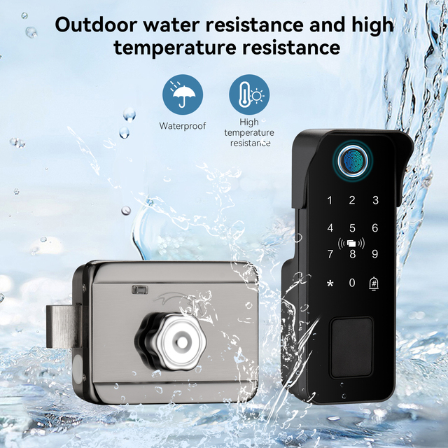 For NT01 Smart Lock for Fingerprint Password IC Card Tuya App Unlocking for Aluminum/Steel/Wood Doors Cloud Data