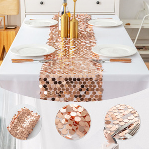 Gran <span class=keywords><strong>camino</strong></span> <span class=keywords><strong>de</strong></span> lentejuelas oro plata <span class=keywords><strong>Mesa</strong></span> bandera tamaño personalizado bienvenida boda Fiesta Hotel decoración gran brillo lentejuelas <span class=keywords><strong>camino</strong></span> <span class=keywords><strong>de</strong></span> <span class=keywords><strong>mesa</strong></span> - Product Image 2