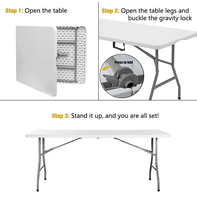 Ensemble table et chaises pliantes Lumio, design moderne, stable, durable, écologique, en plastique, avec pieds en métal et plateau en ardoise, pour intérieur/extérieur