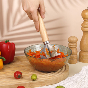 Hachoir manuel 6 lames en acier inoxydable de 11 pouces pour viande et légumes, pilon à viande hachée, presse-purée de pommes de terre, outil à hamburgers, gadgets de cuisine - Product Image 4