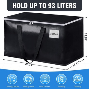 Sacs de transport robustes avec sangles de déménagement, grand sac de rangement pliable en PP imperméable pour l'extérieur avec poignée, sac de déménagement pliable - Product Image 2
