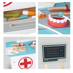<span class=keywords><strong>Happy</strong></span> Earth-ชุดอุปกรณ์หมอทำจากไม้สำหรับเด็กเล่นสวมบทบาททางการแพทย์ของเล่นในโรงพยาบาลคลินิกแบบโต้ตอบ - Product Image 4