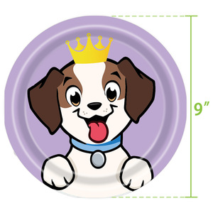 Ensemble de vaisselle sur le thème du chien Purple Crown, 40-60 pièces, assiettes en papier, serviettes, nappe, couverts en plastique, décorations d'anniversaire pour enfants - Product Image 5