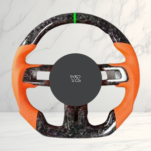 Poignées de volant personnalisées YZ en cuir avec LED et fibre de carbone pour <span class=keywords><strong>Ford</strong></span> <span class=keywords><strong>Mustang</strong></span> <span class=keywords><strong>Gt</strong></span> 350 S550 S650 S197 Ecoboost, intérieur de voiture - Product Image 3