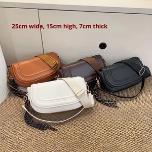 Bolso Bandolera Casual de Un Solo Hombro, Cubierta de PU, Nueva Tendencia de Moda Europea y Americana, Versátil, de Alta Gama, Forro de Poliéster para Mujer - Product Image 2