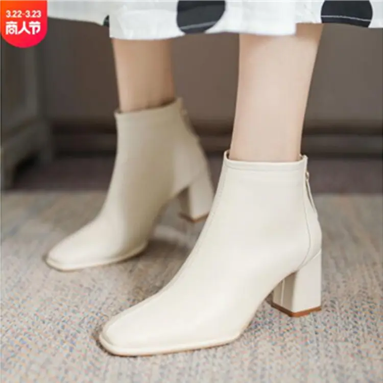Ladies motorcycle motorcycle trend fashion high-top short boots autumn and winter warm thickening and fleece Martin boots