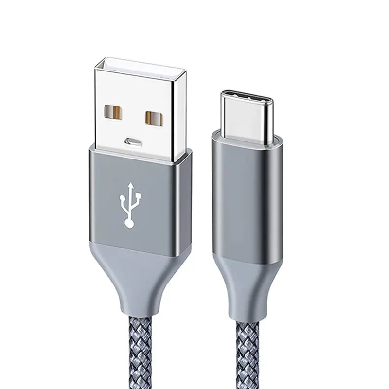 Nylon Braided Type C Fast Charging Cable 2.4A 6FT Aluminum Connector USB Cable Compatible for Note10 S21 With Factory Prices