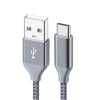 Câble de charge rapide tressé en Nylon Type C 2,4 a, connecteur en aluminium de 6 pieds, câble USB Compatible pour Note10 S21 avec prix d'usine