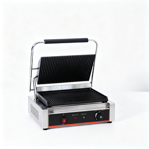 Grill panini électrique 2200W en acier inoxydable avec plaque antiadhésive pour la cuisson de steaks, de viandes et de coupes de viande - Product Image 1