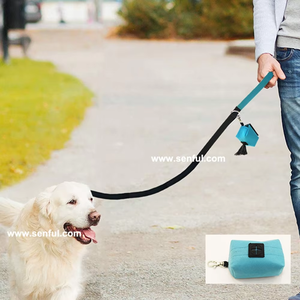 Leggero poliestere Pet Dog guinzaglio riflettente caratteristica solido modello semplice Outdoor gatto Walking accessorio cacca sacchetto Dispenser - Product Image 1