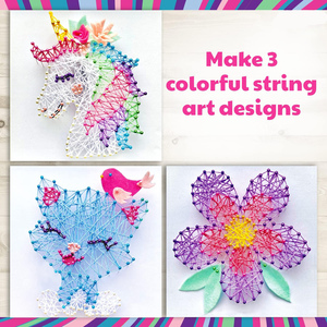 ชุดงานฝีมือสตริงอาร์ตคราฟท์สุดเพอร์เฟกต์ ของขวัญ DIY ของเล่นเสริมพัฒนาการ ลายยูนิคอร์น แมว และดอกไม้ สำหรับเด็ก - Product Image 2