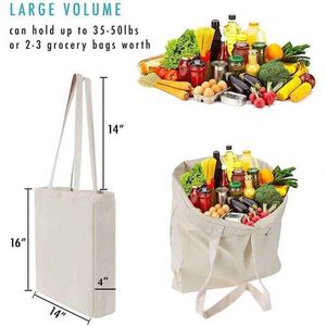 Bolsa de Tela de Algodón Orgánico Reciclado con Impresión Personalizada, Bolsa de Compras de Algodón Reutilizable Grande al por Mayor con Logotipo - Product Image 3