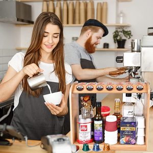 Comptoir de cuisine en bambou de grande capacité, support de capsules de stockage de dosettes de café en bois de bambou Compatible avec <span class=keywords><strong>Nespresso</strong></span> - Product Image 6