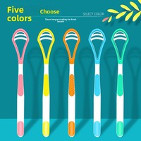 Brosse double face avec manche confortable, nettoyage en profondeur, réutilisable, portable, gratte-langue en silicone professionnel et hygiénique