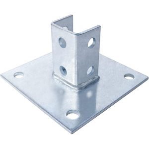 Base de montaje cuadrada MISA de 6x6 pulgadas para poste de soporte sin aleación, con imprimación y granallado, para canal de 1-5/8 pulgadas - Product Image 2