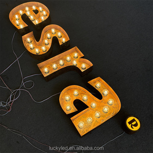 Lampadina in materiale di vetro con lettere luminose 3D per interni all'aperto <span class=keywords><strong>Vintage</strong></span> negozio arrugginito ufficio caffetteria - Product Image 1