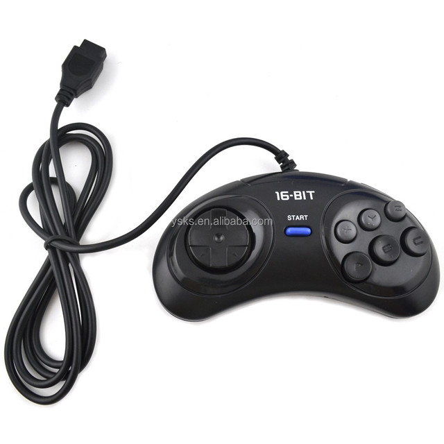 16 Bit 9 Pin Classic MD Handle Gamepad Wired Mini Game Controller for SEGA Genesis 6 Button Joypad Mini Joystick