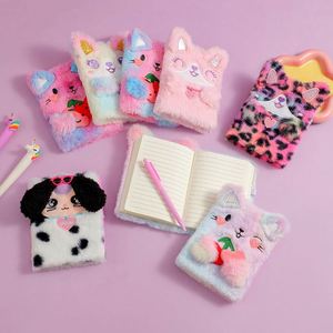 Cute Cat Fuzzy <b>Journal</b> Writing Pad A6 Ruled 160 Pages Lovely Animal Notebook Kids Plush Diary for Girls Women Teens - Product Image 2
