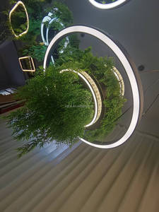 <span class=keywords><strong>Suspension</strong></span> LED en aluminium avec <span class=keywords><strong>anneau</strong></span> <span class=keywords><strong>lumineux</strong></span>, blanc chaud 3000K, hauteur réglable, télécommande, pour la maison et le bureau - Product Image 5