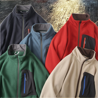 Veste polaire réversible double face décontractée pour homme, col rabattable, élastique, chaude, imperméable, écologique, collection automne/hiver