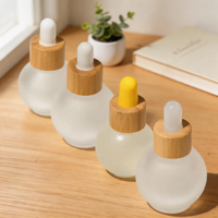 Botol Tetes Kaca Frosted Terpopuler 2026 dengan Tutup Kayu untuk Minyak Esensial Custom