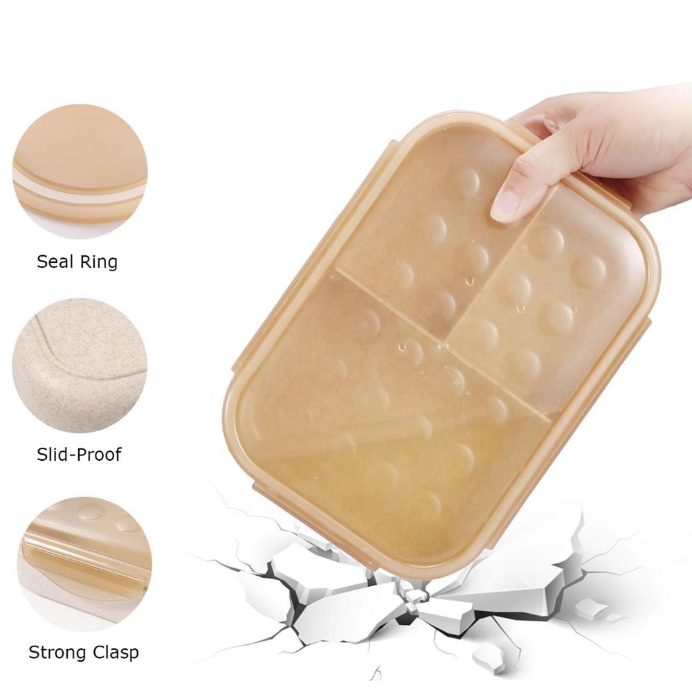 Étanche En Plastique À 3 Compartiments Micro-ondable Enfants Bento Boîte à Lunch