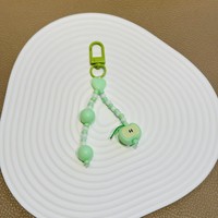 Schattige cartoon appel kralen sleutelhanger, kleurrijke kralen tasbedel, Kawaii fruit hanger sleutelring voor meisjes rugzak decoratie